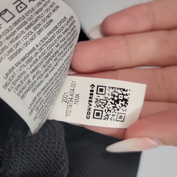 Converse Men's Black Logo Hoodie - Picture 8 of 9